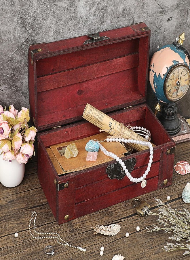 ELLDOO Vintage Treasure Chest Box with Combination Lock, Large Pirate Chest Keepsakes Box for Kids Gifts, Wooden Treasure Storage Decorative Trunk for Jewelry Pearl Trinkets Coin - Image 4
